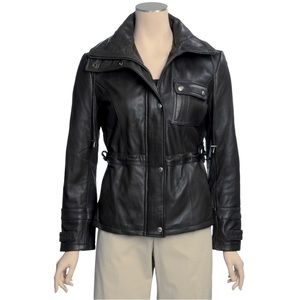 Tibor Leather New Zealand Lamb Jacket - Side-Tie Detail